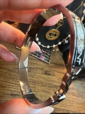 Stainless Steel Silver Bracelet - Fashion Inspired/ Upcycled